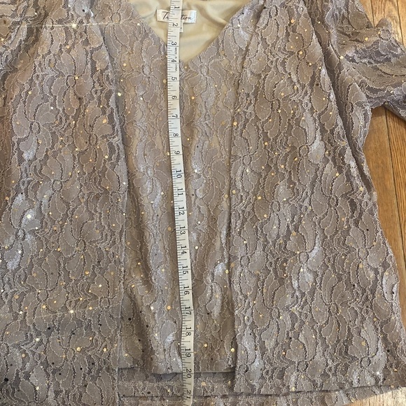 2‎ Piece Tank Lace Overlay With Lace Cardigan - Picture 12 of 16